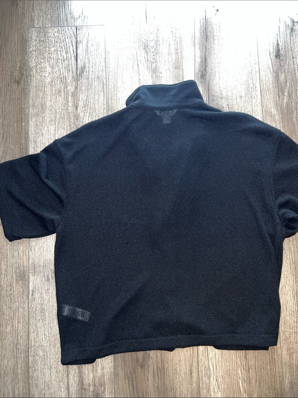 Joe Fresh Black Collared Button-Front Knit Top - Picture 4 of 4